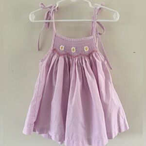 Stitchy Fish Smocked Micro Gingham Tunic 3T Daisy Embroidered Preppy Spring NWOT